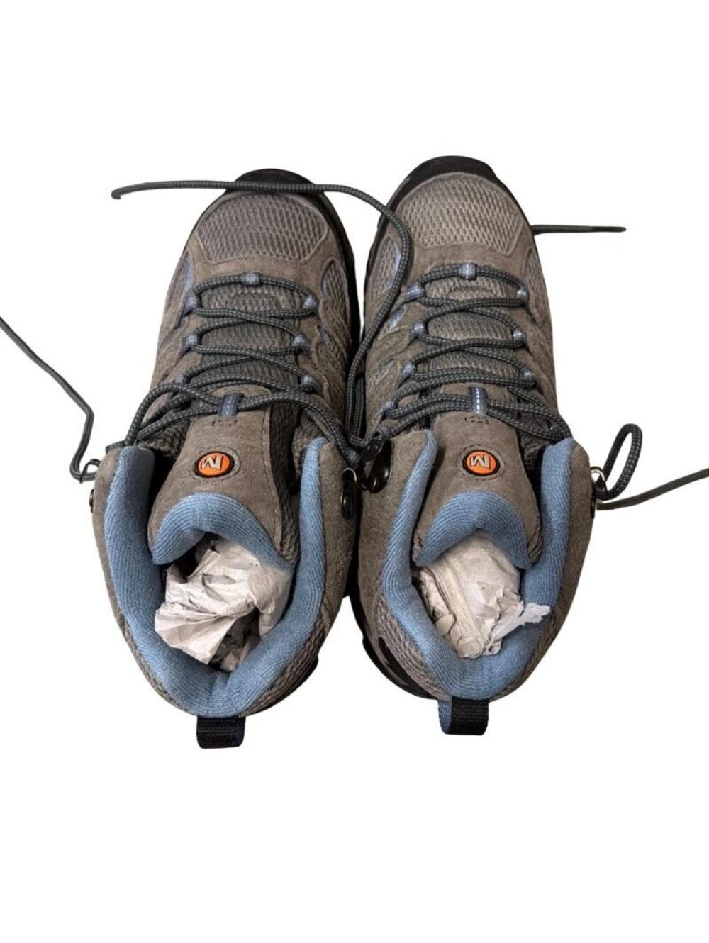 Merrell Moab 3 Mid Waterproof Womens Hiking Boots Grey Blue J500162 Size 8.5